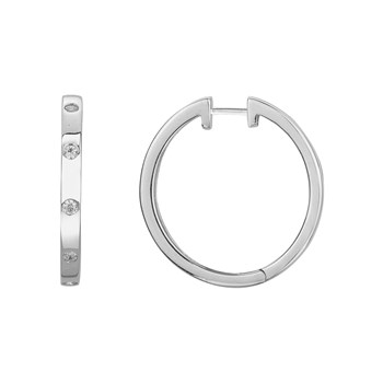 Boucles d'oreilles en Argent avec oxyde de zirconium blanc
