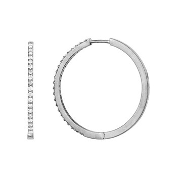 Boucles d'oreilles en Argent avec oxyde de zirconium blanc