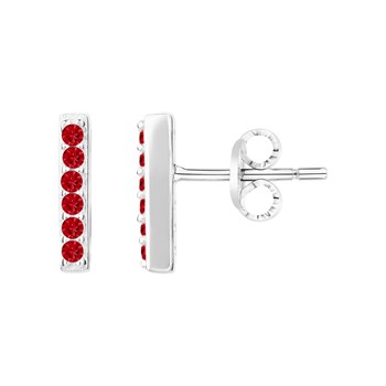 Boucles d'oreilles en Argent avec oxyde de zirconium rouge rubis