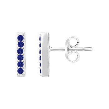 Boucles d'oreilles en Argent avec oxyde de zirconium bleu saphir