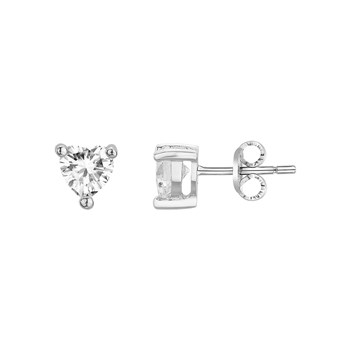 Boucles d'oreilles clous en Argent avec oxyde de zirconium blanc