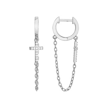 Créoles en Argent avec oxyde de zirconium blanc