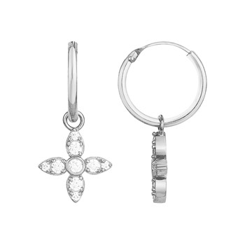 Créoles en Argent avec oxyde de zirconium blanc