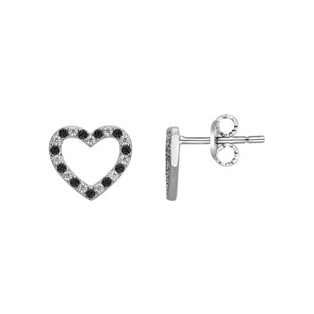 Boucles d'oreilles clous en Argent avec oxyde de zirconium noir