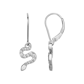 Boucles d'oreilles dormeuses en Argent avec oxyde de zirconium blanc