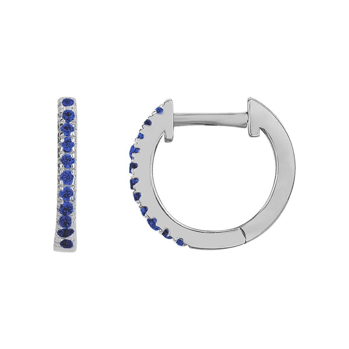 Créoles en Argent avec oxyde de zirconium bleu saphir