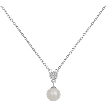 Collier mono-motif en Argent avec perle d'eau douce blanc