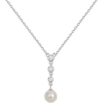 Collier mono-motif en Argent avec perle d'eau douce blanc