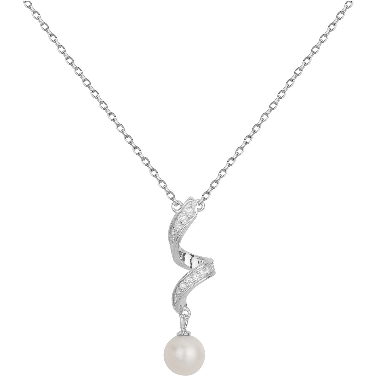 Collier mono-motif en Argent avec perle d'eau douce blanc
