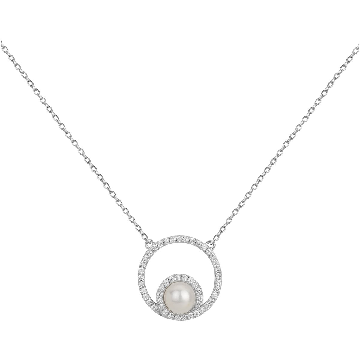 Collier mono-motif en Argent avec perle d'eau douce blanc