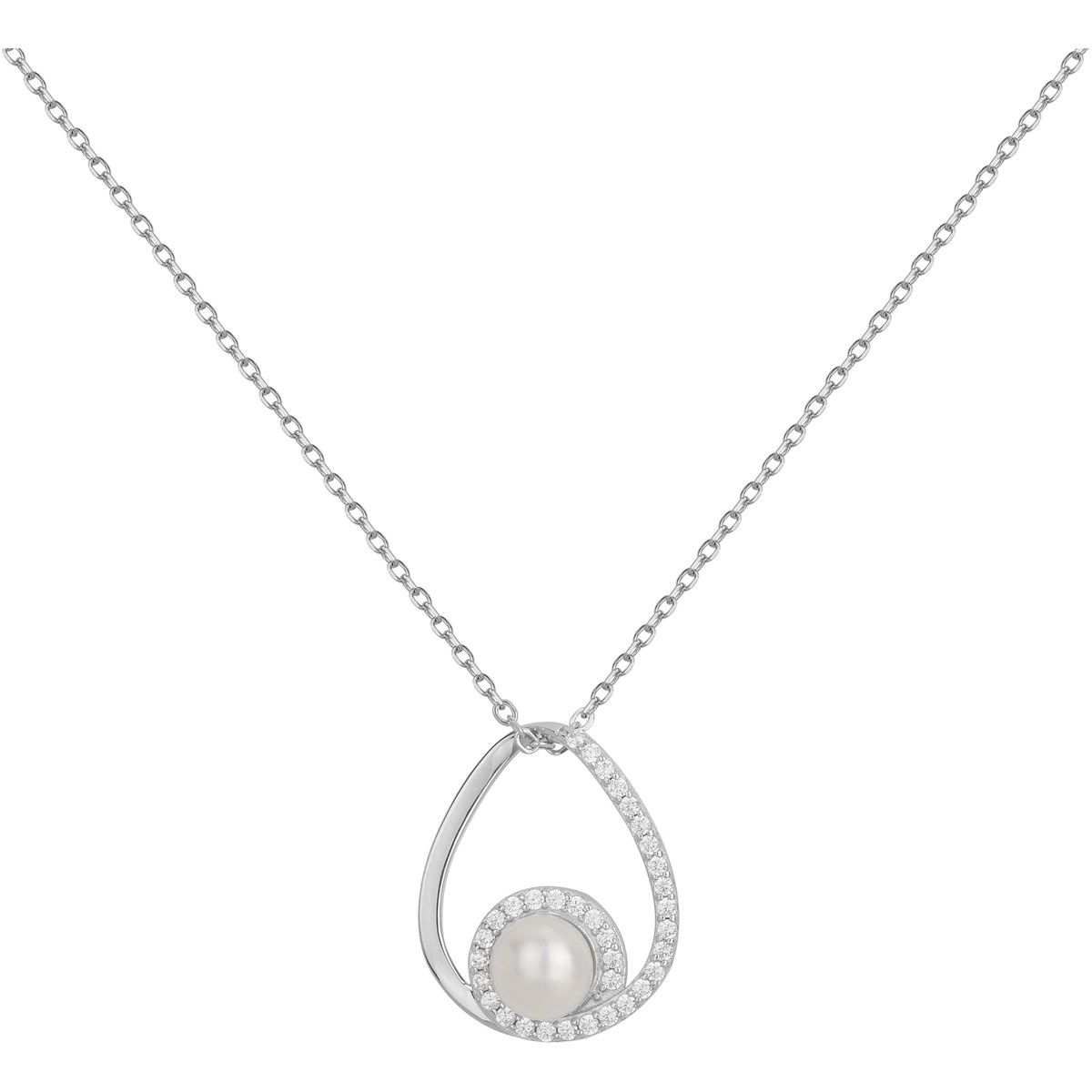 Collier mono-motif en Argent avec perle d'eau douce blanc