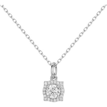 Collier mono-motif en Argent avec oxyde de zirconium blanc