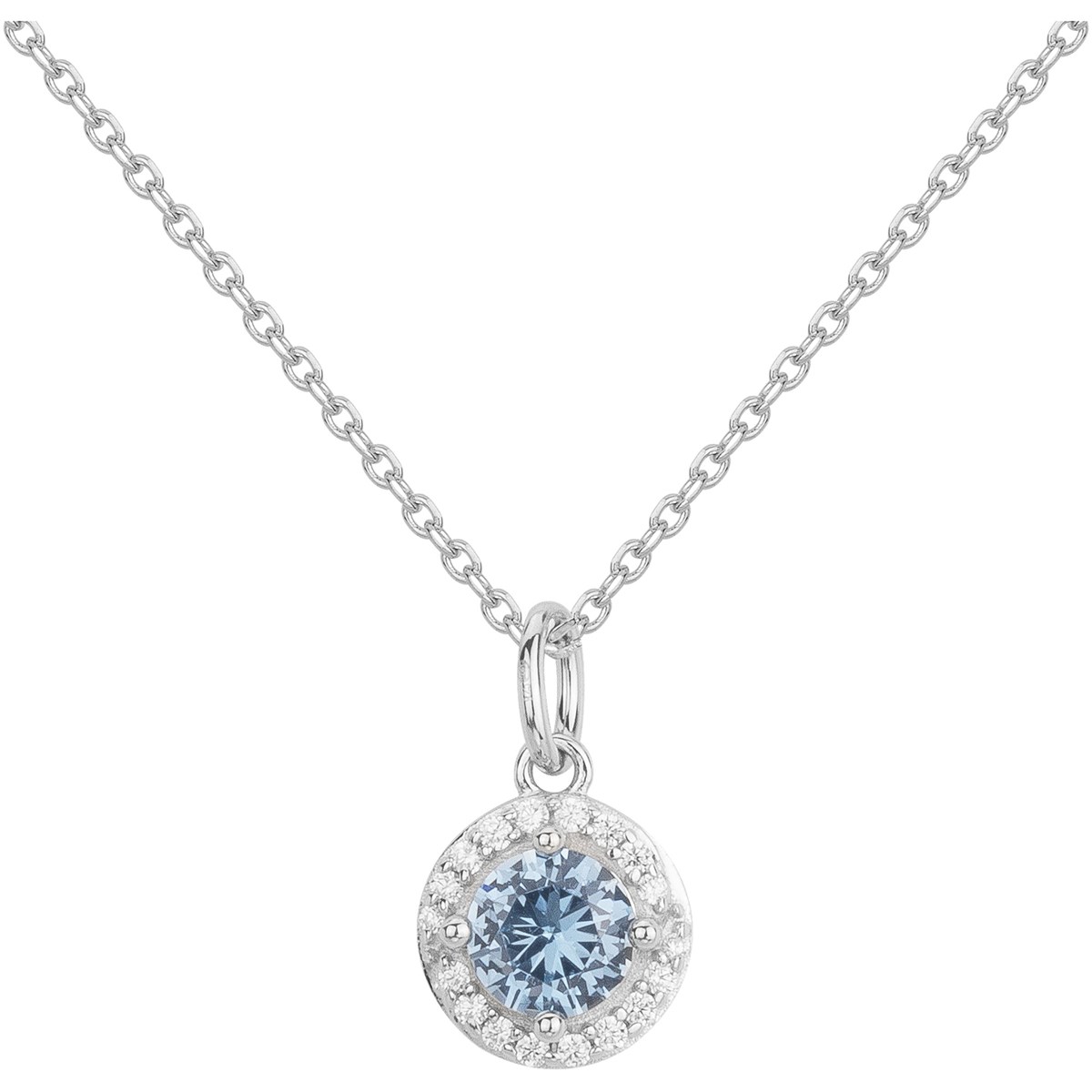 Collier en Argent avec oxyde de zirconium bleu topaze