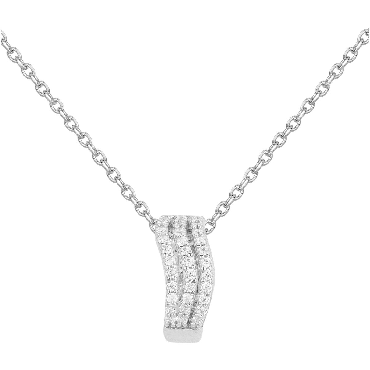 Collier en Argent avec oxyde de zirconium blanc