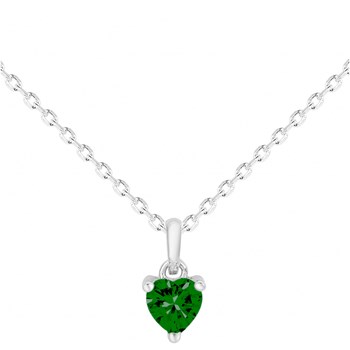 Collier en Argent avec oxyde de zirconium vert emeraude