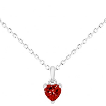 Collier en Argent avec oxyde de zirconium rouge rubis
