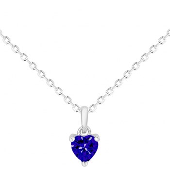 Collier en Argent avec oxyde de zirconium bleu saphir