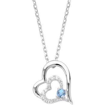 Collier en Argent avec oxyde de zirconium bleu topaze