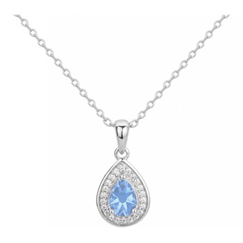 Collier en Argent avec oxyde de zirconium bleu topaze