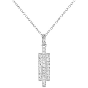 Collier mono-motif en Argent avec oxyde de zirconium blanc