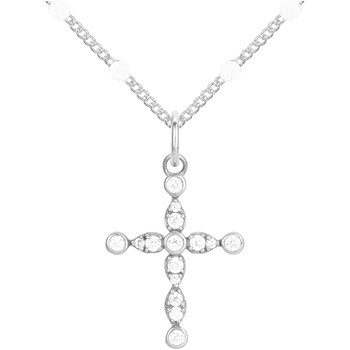 Collier mono-motif en Argent avec oxyde de zirconium blanc