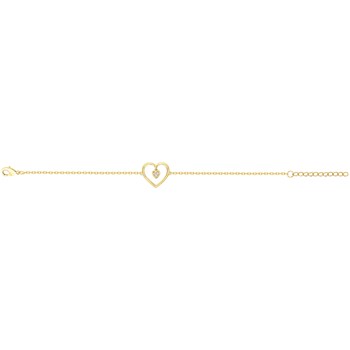 Bracelet souple mono-motif en Plaqué Or avec oxyde de zirconium blanc