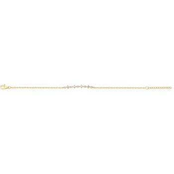 Bracelet en Plaqué Or avec oxyde de zirconium blanc