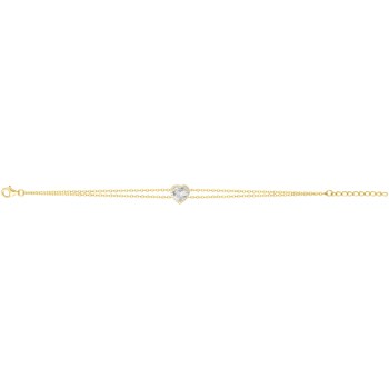 Bracelet en Plaqué Or avec oxyde de zirconium blanc