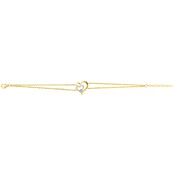 Bracelet en Plaqué Or avec oxyde de zirconium bleu topaze