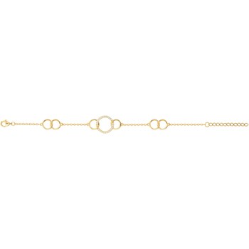 Bracelet souple multi-motifs en Plaqué Or avec oxyde de zirconium blanc