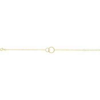Bracelet souple mono-motif en Plaqué Or avec oxyde de zirconium blanc