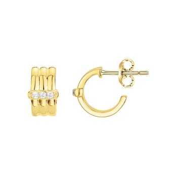 Boucles d'oreilles en Plaqué Or avec oxyde de zirconium blanc