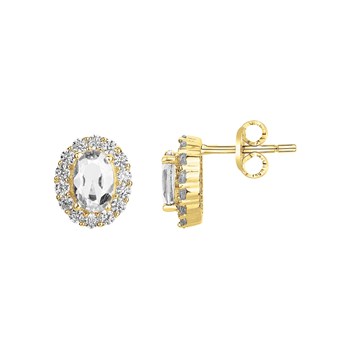 Boucles d'oreilles en Plaqué Or avec oxyde de zirconium blanc