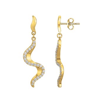 Boucles d'oreilles en Plaqué Or avec oxyde de zirconium blanc