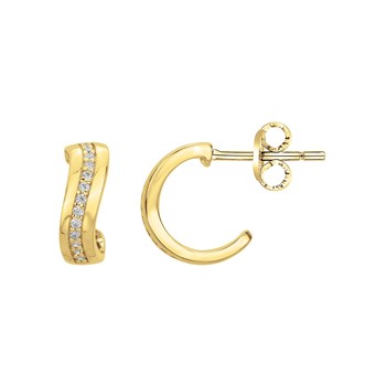 Boucles d'oreilles en Plaqué Or avec oxyde de zirconium blanc