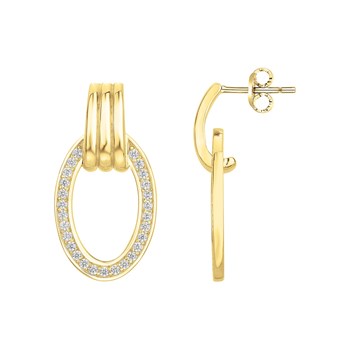 Boucles d'oreilles en Plaqué Or avec oxyde de zirconium blanc