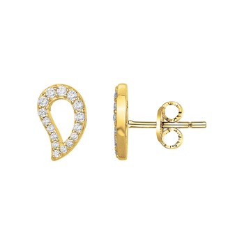 Boucles d'oreilles en Plaqué Or avec oxyde de zirconium blanc