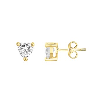 Boucles d'oreilles clous en Plaqué Or avec oxyde de zirconium blanc