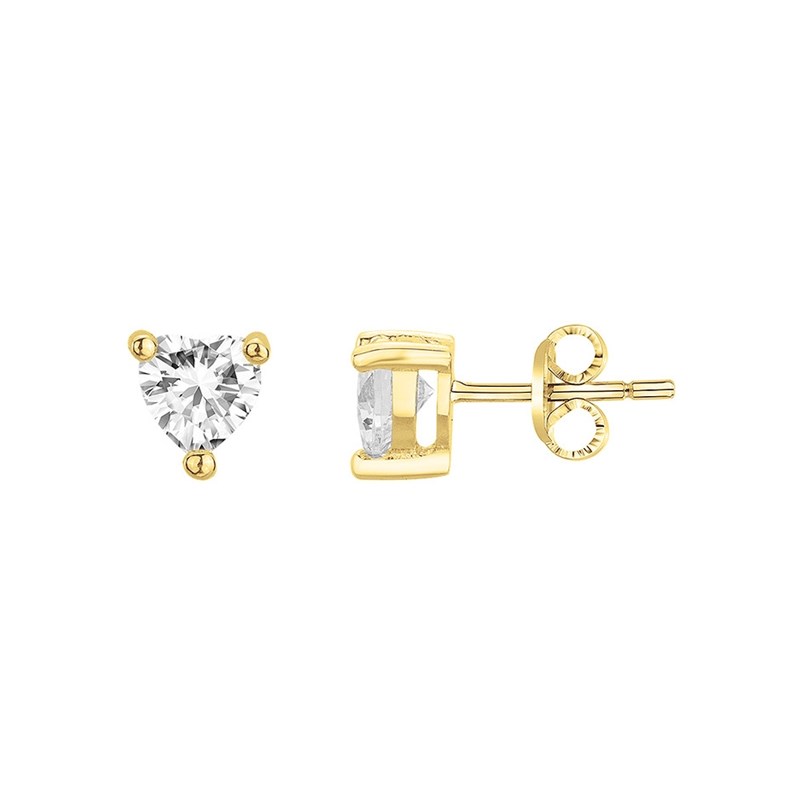 Boucles d'oreilles clous en Plaqué Or avec oxyde de zirconium blanc