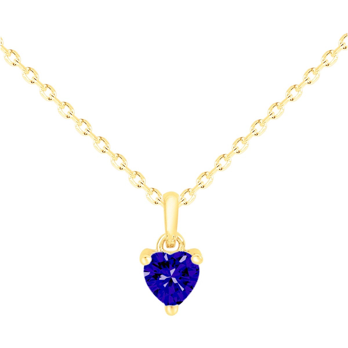 Collier en Plaqué Or avec oxyde de zirconium bleu saphir
