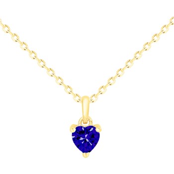 Collier en Plaqué Or avec oxyde de zirconium bleu saphir