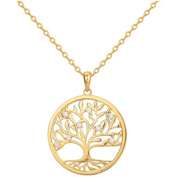Collier mono-motif en Plaqué Or avec oxyde de zirconium blanc