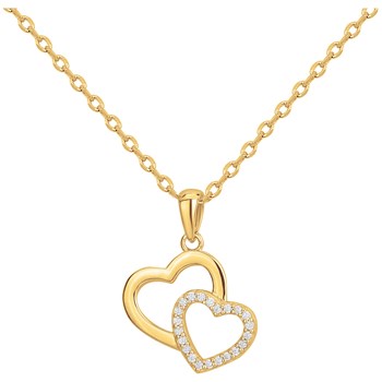 Collier mono-motif en Plaqué Or avec oxyde de zirconium blanc