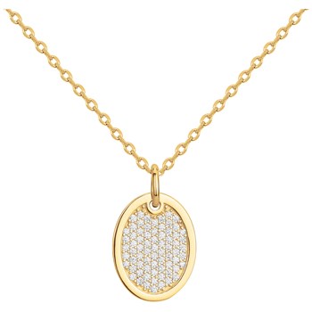 Collier mono-motif en Plaqué Or avec oxyde de zirconium blanc
