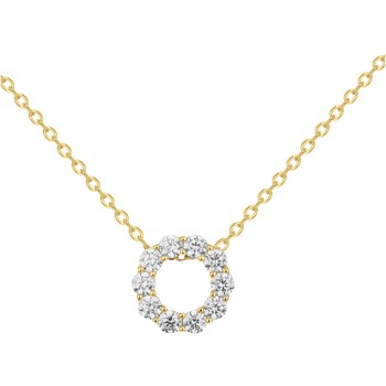 Collier mono-motif en Plaqué Or avec oxyde de zirconium blanc