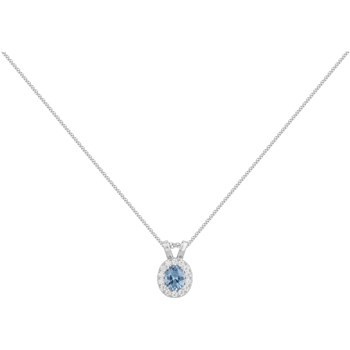 Collier mono-motif Louise en Argent avec oxyde de zirconium bleu topaze