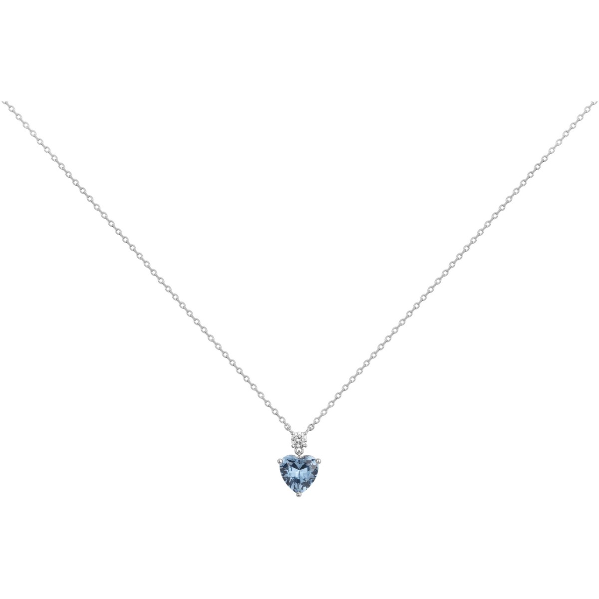 Collier Caroline en Argent avec oxyde de zirconium bleu topaze