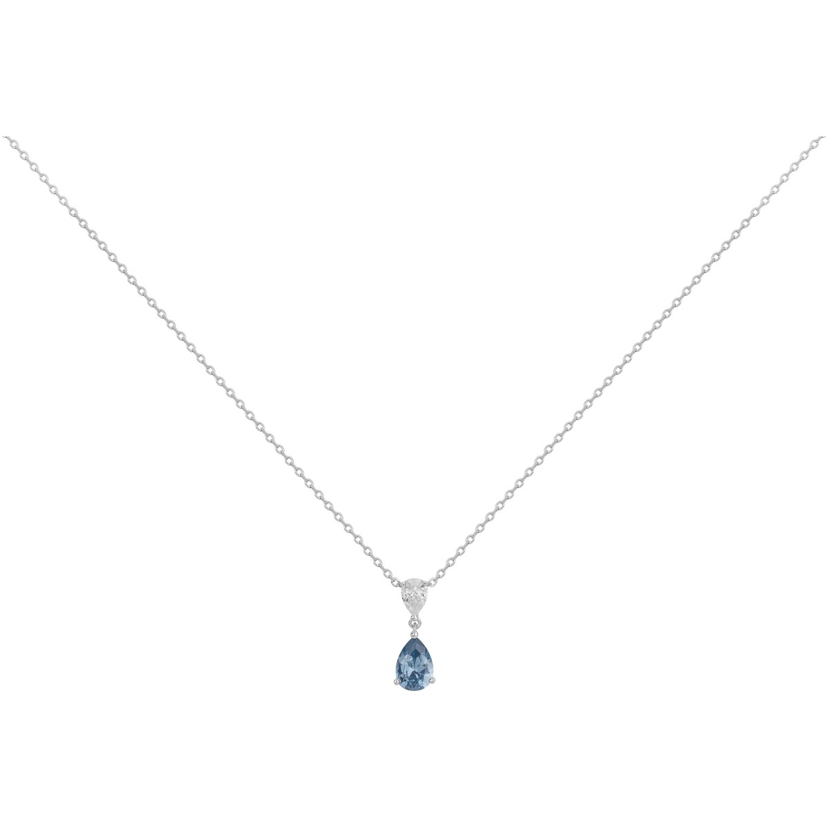 Collier Philippine en Argent avec oxyde de zirconium bleu topaze