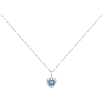 Collier Caroline en Argent avec oxyde de zirconium bleu topaze