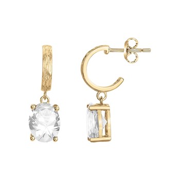Demi-créoles Elisabeth en Plaqué Or avec oxyde de zirconium blanc